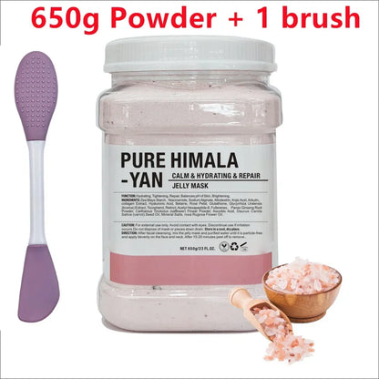 650g Chamomile & Hyaluronic Acid Facial Mask Powder – Moisturizing Rose Jelly Skin Care Mask with Silicone Brush for Elasticity Boost