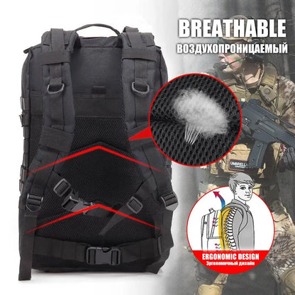 50L Army Military Tactical Backpack | Men's Travel Rucksack | Large Capacity Waterproof Outdoor Sports Bag