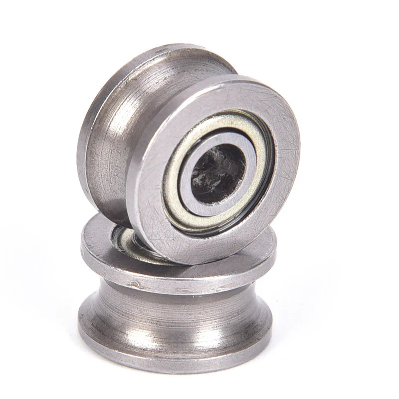 10pcs U624ZZ U Groove Ball Bearings - 4x13x7mm Guide Pulley for Rail Track Linear Motion