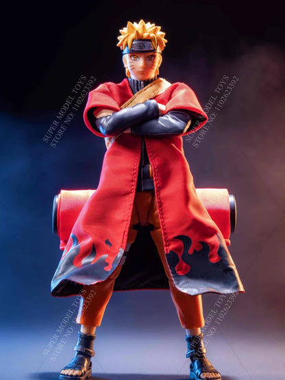 1/12 Scale Naruto Uzumaki Red Robe — 6" SHF / 1/12 Action Figure Costume Accessory (Male Soldier Style)