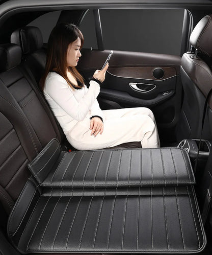 Foldable Car Travel Bed for Rear Seat – Wear-Resistant PU Sleeping Pad Mattress for SUV & Sedan Trips
