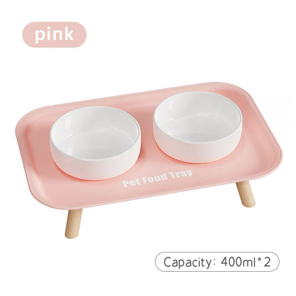 Colorful Dopamine Pet Double Bowl – Stainless Steel Large Capacity Cat & Dog Feeding & Water Dish Fashion Pet Bowl Set