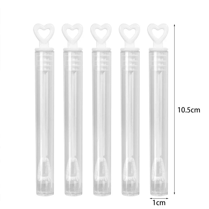 10/100Pcs Mini Heart Bubble Wands – Empty Wedding & Party Bubble Bottles, Baby Shower Favors, Kids Toys & Gifts