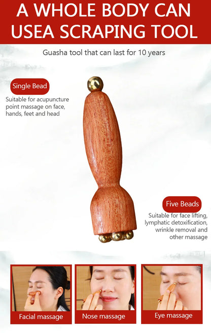 Unlock Radiant Beauty Facial Gua Sha Tool — Professional Brass & Rosewood Eye Relaxation, Spot Treatment & Anti-Aging