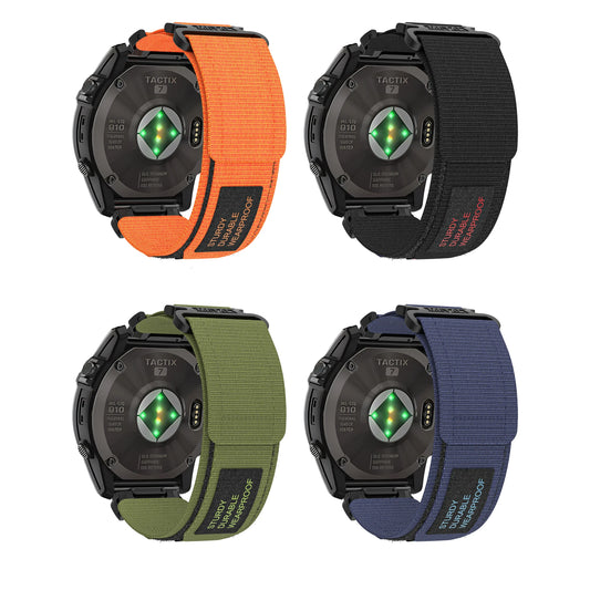 Rugged Nylon Quick Fit Watch Band — Compatible with Garmin Fenix E 8/7X/7/6/6X/5/5X/3HR
