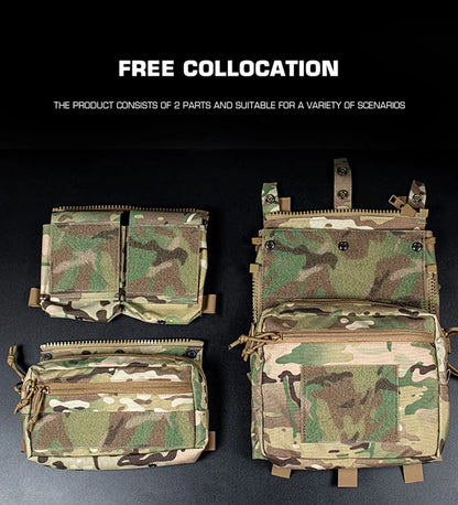 LV119 Tactical Vest Back Panel – Spiritus Systems Hunting Combat Airsoft Plate Carrier with Storage Pouch & Assault Vest Expansion Gear