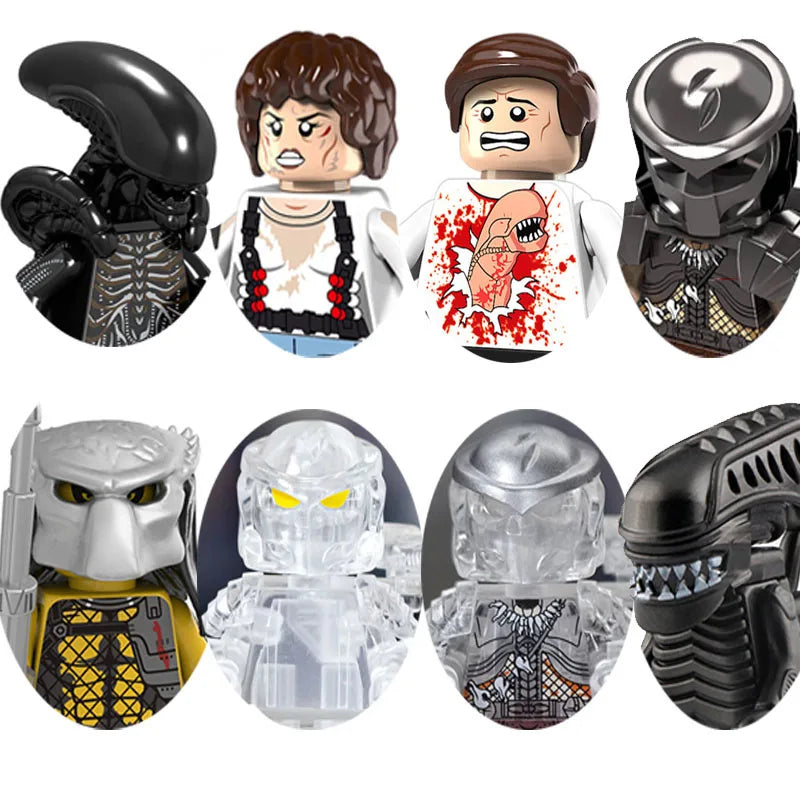 Super Heroes Model Figure Blocks – Invisible Predator vs Alien Jungle Killer Construction Toy for Children