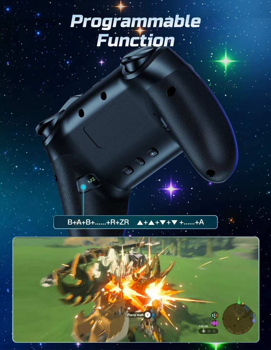 LED Star Wireless Pro Controller for Nintendo Switch, Switch Lite & OLED – Multi-Platform Bluetooth Controller for Windows, iOS & Android