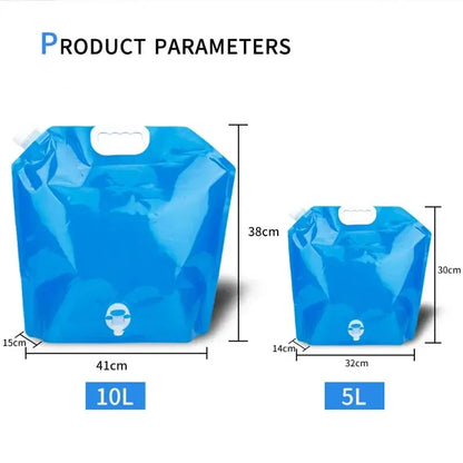 Portable Folding Water Bucket: 5/10L Camping Water Bag - Large Outdoor Travel Collapsible Pouch for Camping Supplies