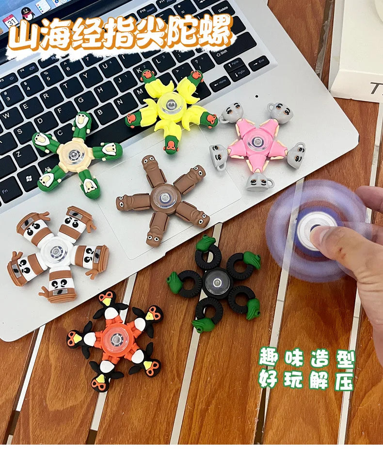 Italian Brainrot Tung Fidget Spinner — Deformed Chain Anti-Stress Hand Spinner Sensory Gyro Toy for Adults