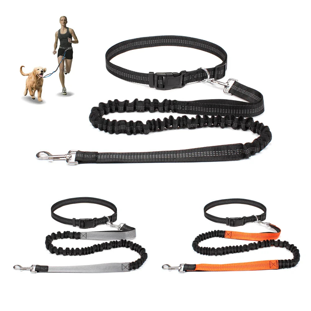 Hands-Free Dog Leash: Adjustable Waist Belt Chest Strap Traction Rope for Pet Walking, Running, Jogging - Dog Accessories