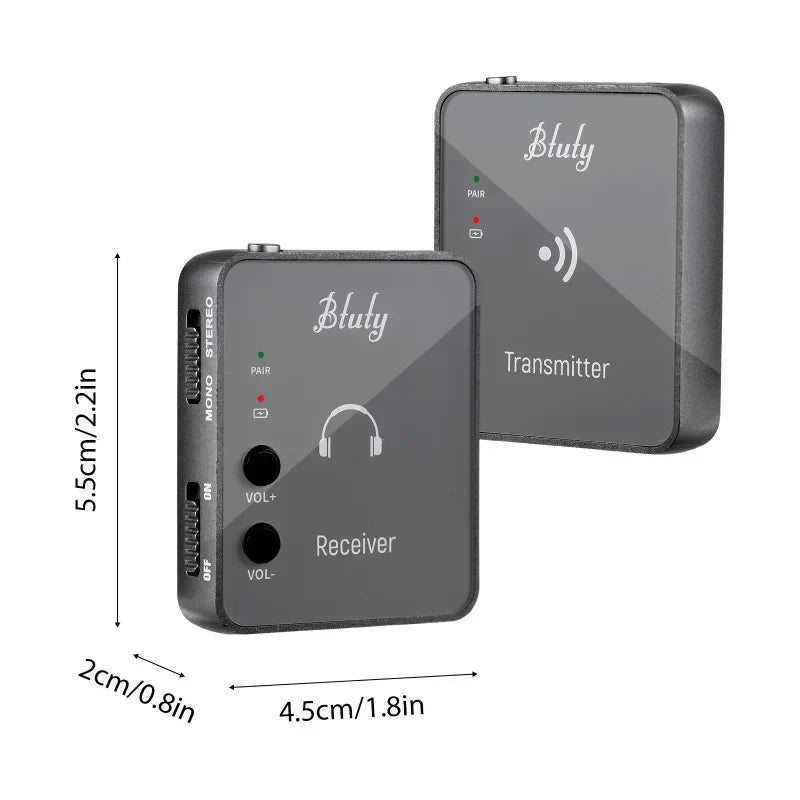 Btuty 2.4GHz Wireless Earphone Monitor System – Rechargeable Transmitter & Receiver with Lossless Digital Transmission