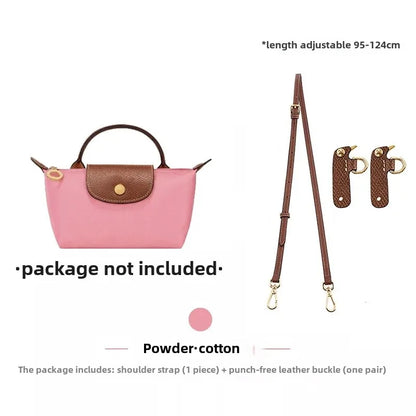Leather Replacement Crossbody Bag Strap for Longchamp Mini — Earthy Color Shoulder Strap, No Punching Needed