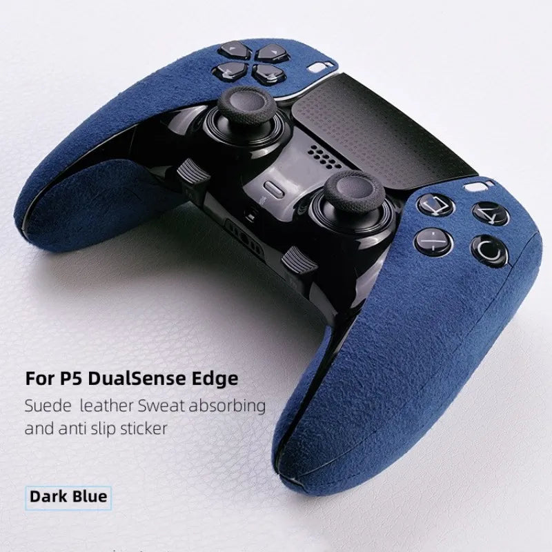 PS5 Controller Accessories – DualSense Edge Suede Leather Anti-Slip Soft Touch Sweat-Absorbing Sticker