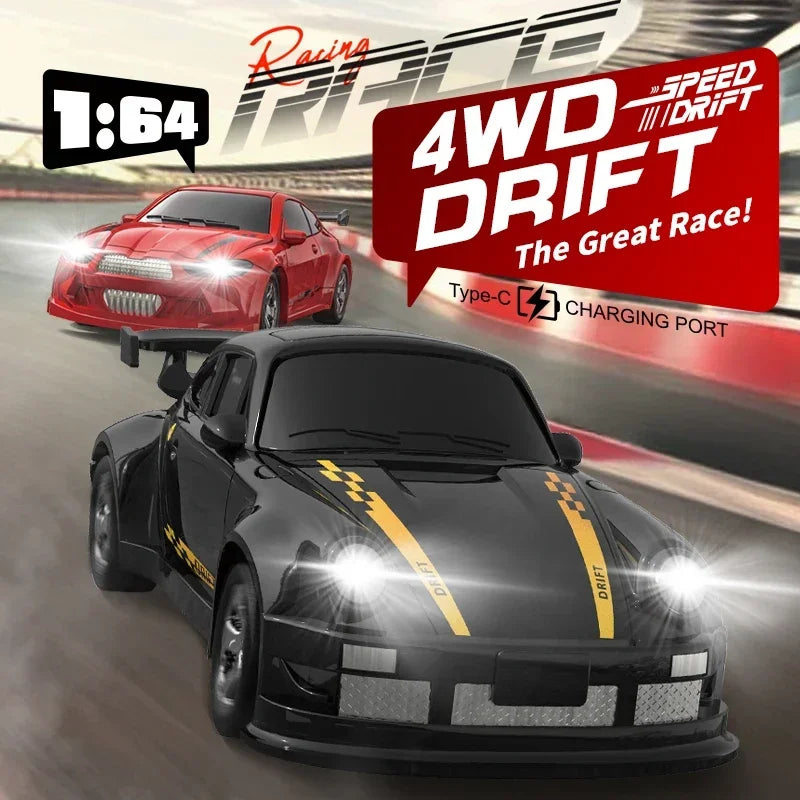 4WD 1:64 Mini RC Drift Car — 2.4GHz Palm Racing Remote Control Toy for Kids & Collectors