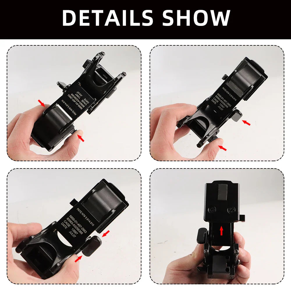 BOOIU Tactical Helmet Night Vision Mount – NVG PVS-14/PVS-7 Fast MICH Helmet Bracket Accessories