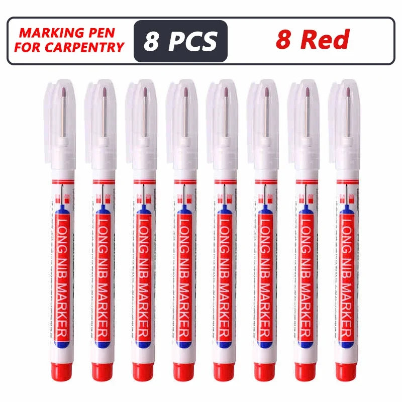 20mm Deep Hole Marker Pen Tips - Long Nib Waterproof Markers for Metal, Woodworking & Bathroom Decoration