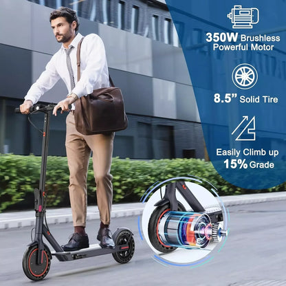 AOVOPRO LP60 Electric Scooter 350W – 19mph Foldable E-Scooter with 8.5" Tires, 16 Mile Range for Adults