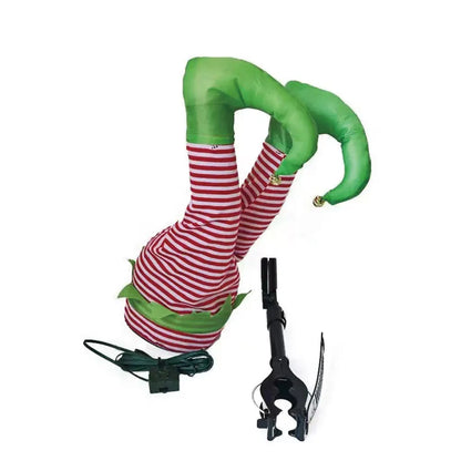 Fun Christmas Tree Leg Decoration | Plush Topper & Sticky Holiday Tree Ornament