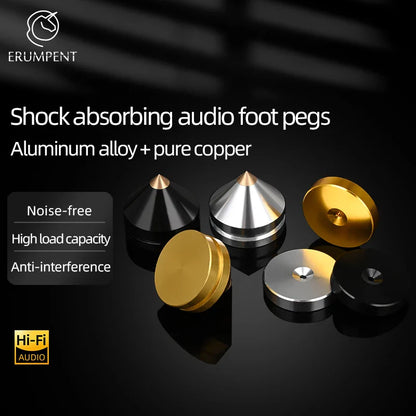 ERUMPENT 4PCS HiFi Speaker Stand Spikes – Shock-Absorbing Pads for Amplifiers, Audio Equipment & CD Players