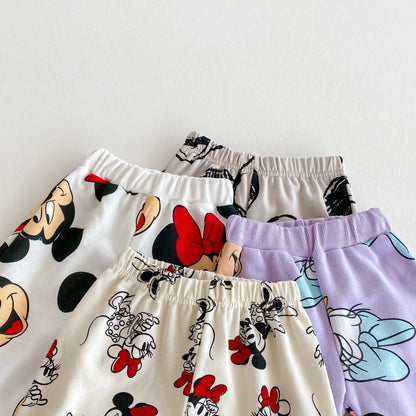 Disney Cartoon Sweatshirt Set – Autumn Long Sleeve Tops & Pants for Kids, Casual Outfit