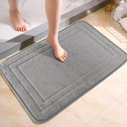 Non-Slip Bathroom Mat - Soft, Comfortable Absorbent Floor Carpet, Machine Washable & Quick-Dry Shower Room Doormat