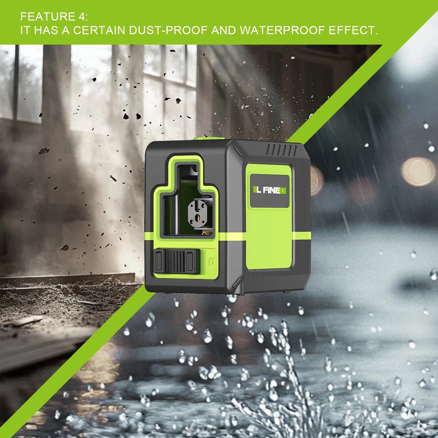 Lfine 2-Line Laser Level with Tripod — Professional 360° Self-Leveling Horizontal & Vertical Laser Measuring Tool