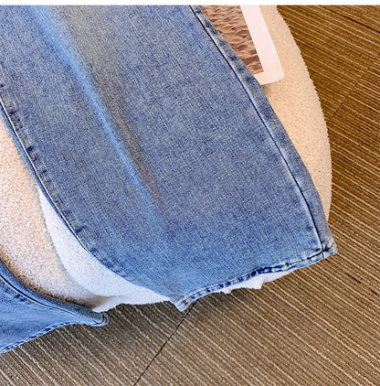 Plus Size Women’s Casual Jeans – Classic Black & Blue Washed Denim for Spring & Autumn, Comfortable & Versatile