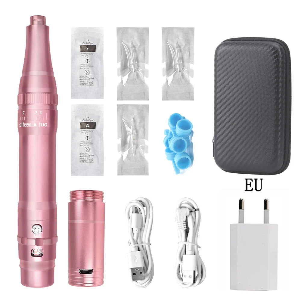 Professional Eyebrow Tattoo Machine — Wireless Micropigmentation & Microblading Pen with Battery