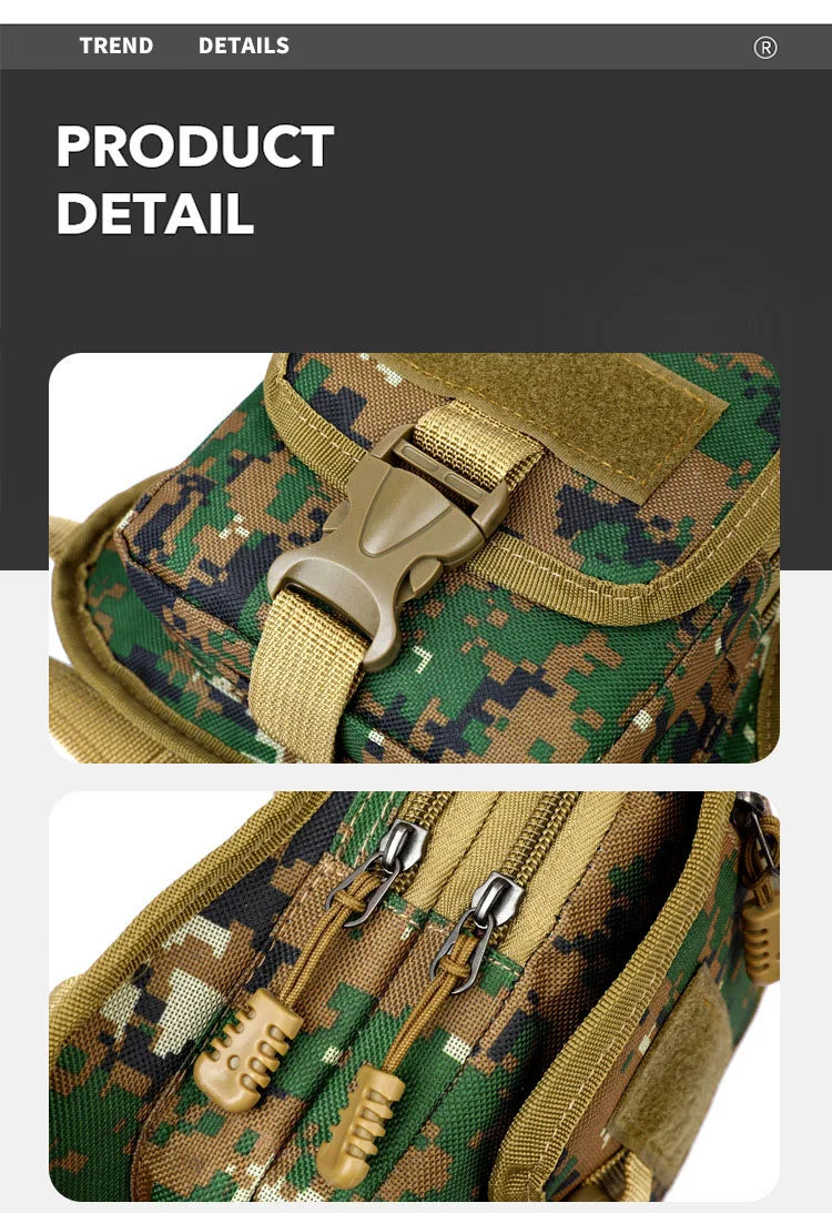 Camouflage Motorcycle Drop Leg Bag – Waterproof, Multifunctional Waist Bag for Travel, Hiking & Outdoor Riding