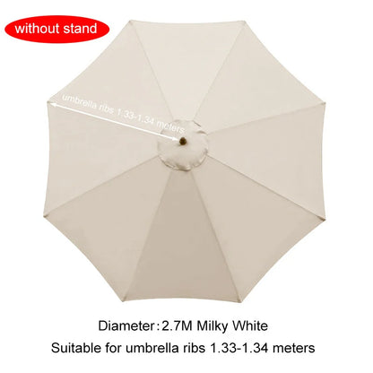 Umbrella Replacement Canopy 6/8 Ribs – Waterproof Patio Parasol Cover for 7.5/9/10ft Outdoor Beach & Garden (No Stand)