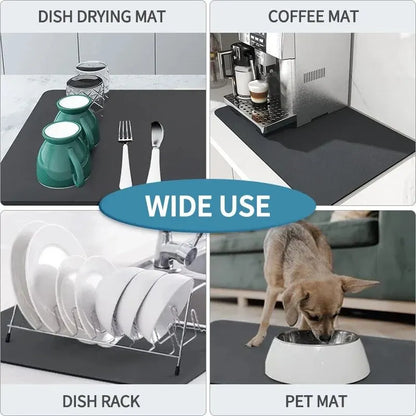 Absorbent Coffee Mats | Solid Color Tableware, Dish Drying Pad, Bottle Placemat & Kitchen Floor Rug