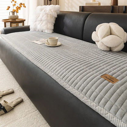 Flannel Sofa Cover - Thickened Non-Slip Couch Protector for Autumn & Winter