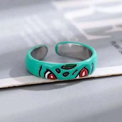 Pokemon Dratini Couple Ring — S925 Silver Adjustable Anime Jewelry, Cartoon Fashion Accessory Gift