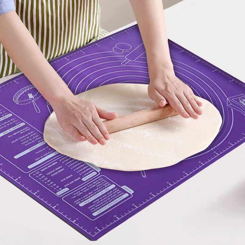 Silicone Pad Baking Mat: 60/50/40cm Sheet for Kneading Dough - Non-Stick Kitchen Tool for Rolling Pizza and Large Dough