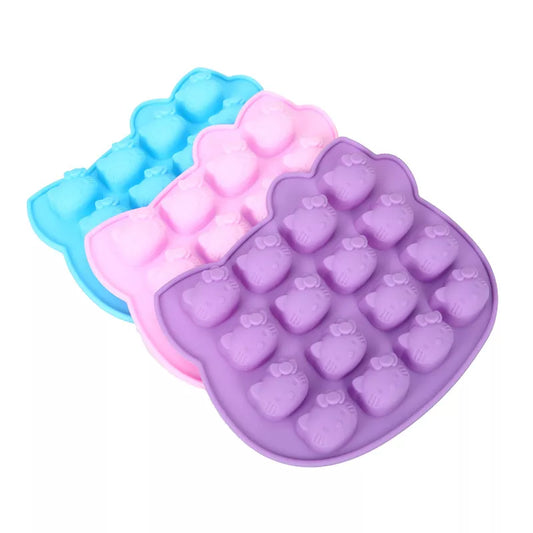 Adorable KT Cat Desserts with 3D Silicone Molds - Ideal for Cake Decorating, Cupcake Toppers, Fondant, Candy, Polymer Clay, Chocolate, and Gumpaste