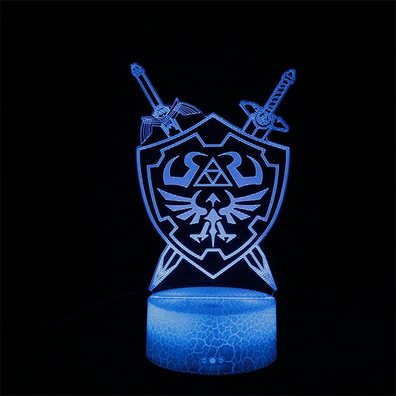 Zelda 3D Night Light Lamp – Link Breath of the Wild Anime Figure for Kids Gift