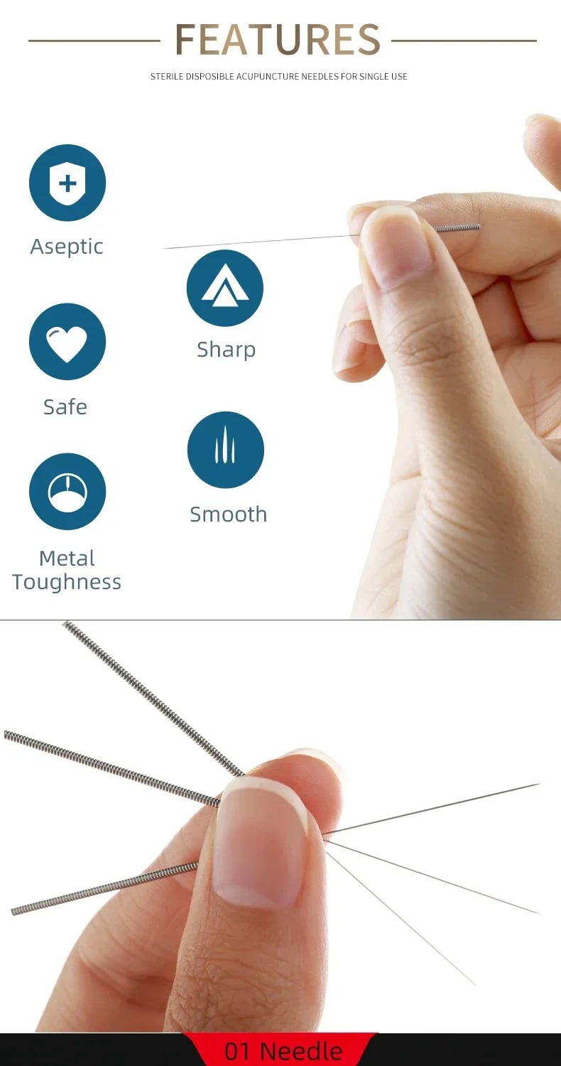 Zhongyan Taihe 500 Acupuncture Needles — Disposable Sterile Needles with Tube for Beauty & Massage