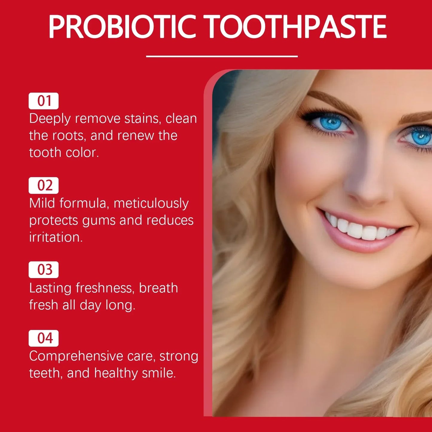 SP-8 Probiotic Whitening Toothpaste – Mint Fresh Breath, Deep Clean, Plaque & Stain Removal for Oral Hygiene