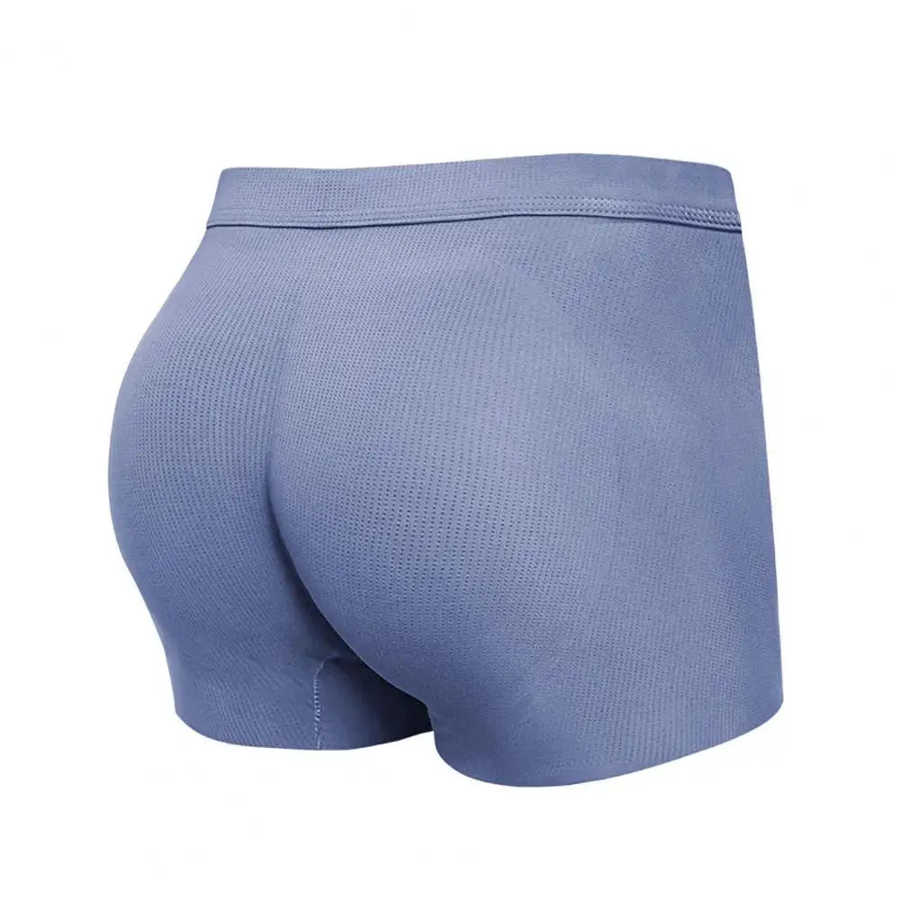 Men’s 3D U-Convex Boxer Briefs – Seamless Mid-Rise Ergonomic Underwear, Solid Color Comfortable Traceless Fit Boxers