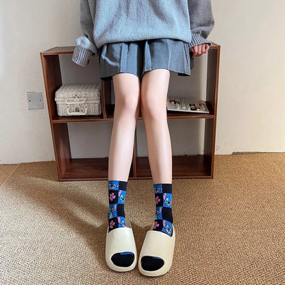 Disney Kawaii Stitch Cotton Socks - Medium Length Combed Cotton Socks, Perfect Birthday Gift for Girls & Boys
