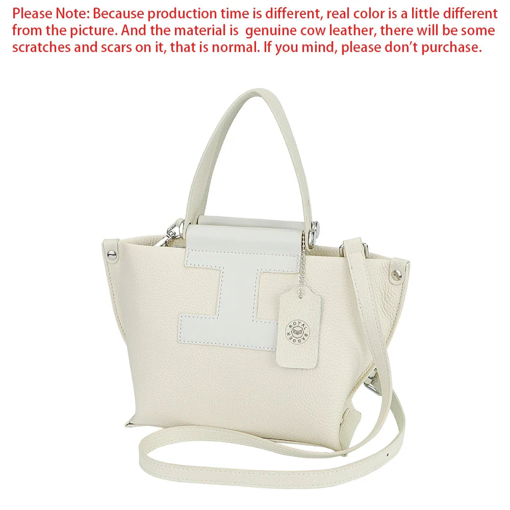 Royal Bagger Top-Handle Genuine Leather Handbag for Women – Trendy Casual Crossbody Bag with Adjustable Shoulder Strap 1859
