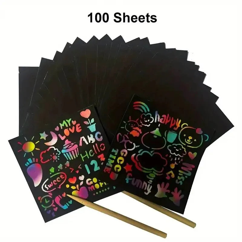 Dazzling Scratch Painting Kit – Parent-Child Interactive Handmade Art & Note Cards