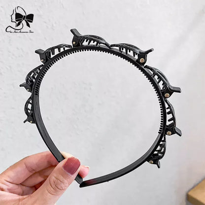 2024 New Double Band Headbands for Women – Non-Slip Hair Bands with Clips, Bezel Hair Hoop, Fashion Headwear