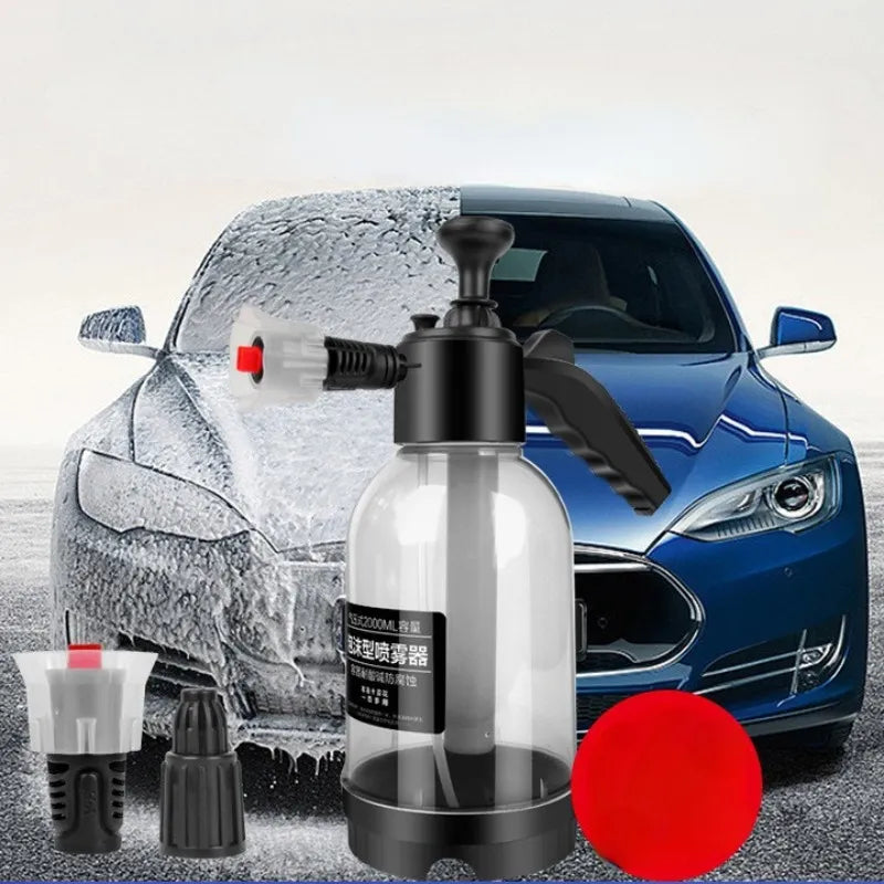 2L Car Wash Spray Bottle Foam Sprayer - Hand Pump Foam Sprayer for Car Air Pressure Wash - Auto Window Cleaning Nozzle Can Washer