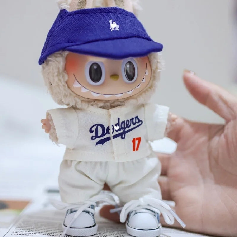 17cm Labubu Doll Clothing – Baseball Suit Size 5 Set for V1/V2 Macaron Sitting Party DIY Handmade Doll Accessories & Gift