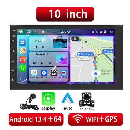 ESSGOO 2-Din Android Car Radio — 7/9/10" CarPlay Multimedia Player with GPS, Stereo Video Player for Tesla-Style, Nissan & Hyundai