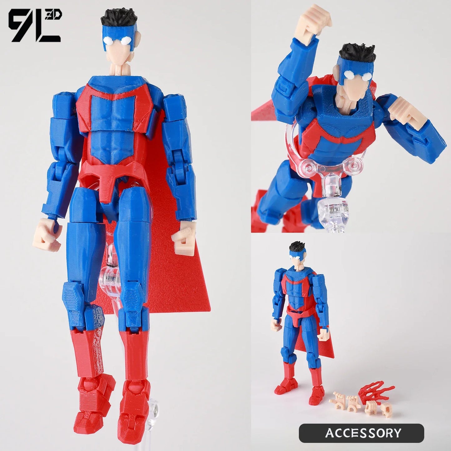 3D Printed Invincible 2.0 Superheroes Action Figures – Multi-Jointed Anime Toy Model Ornaments Gifts