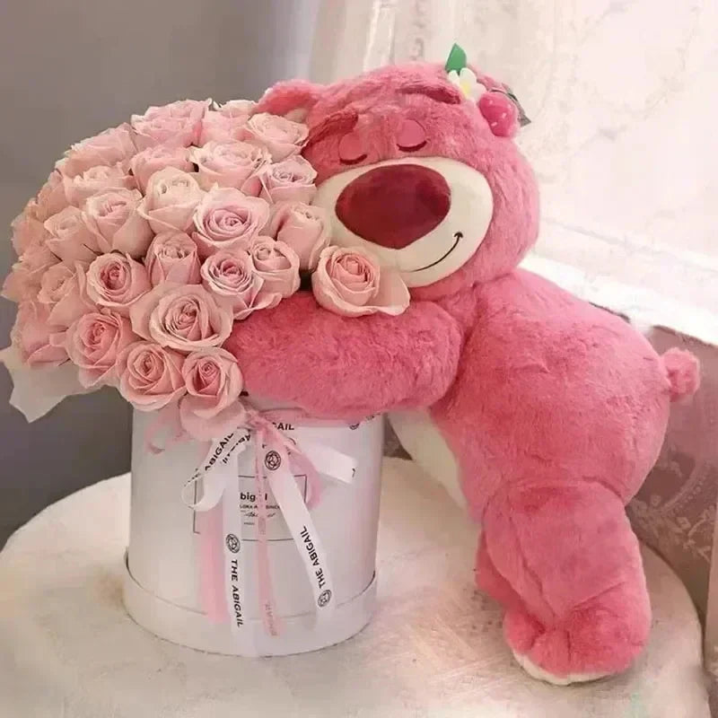 90cm Disney Toy Story Lotso Strawberry Bear Plush Sofa Pillow – Cute Stuffed Toy Gift for Kids & Friends
