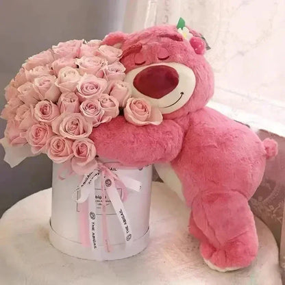 Disney Toy Story Lotso Plush – 90cm Cute Strawberry Bear Sofa Pillow, Stuffed Toy Gift for Kids and Girls